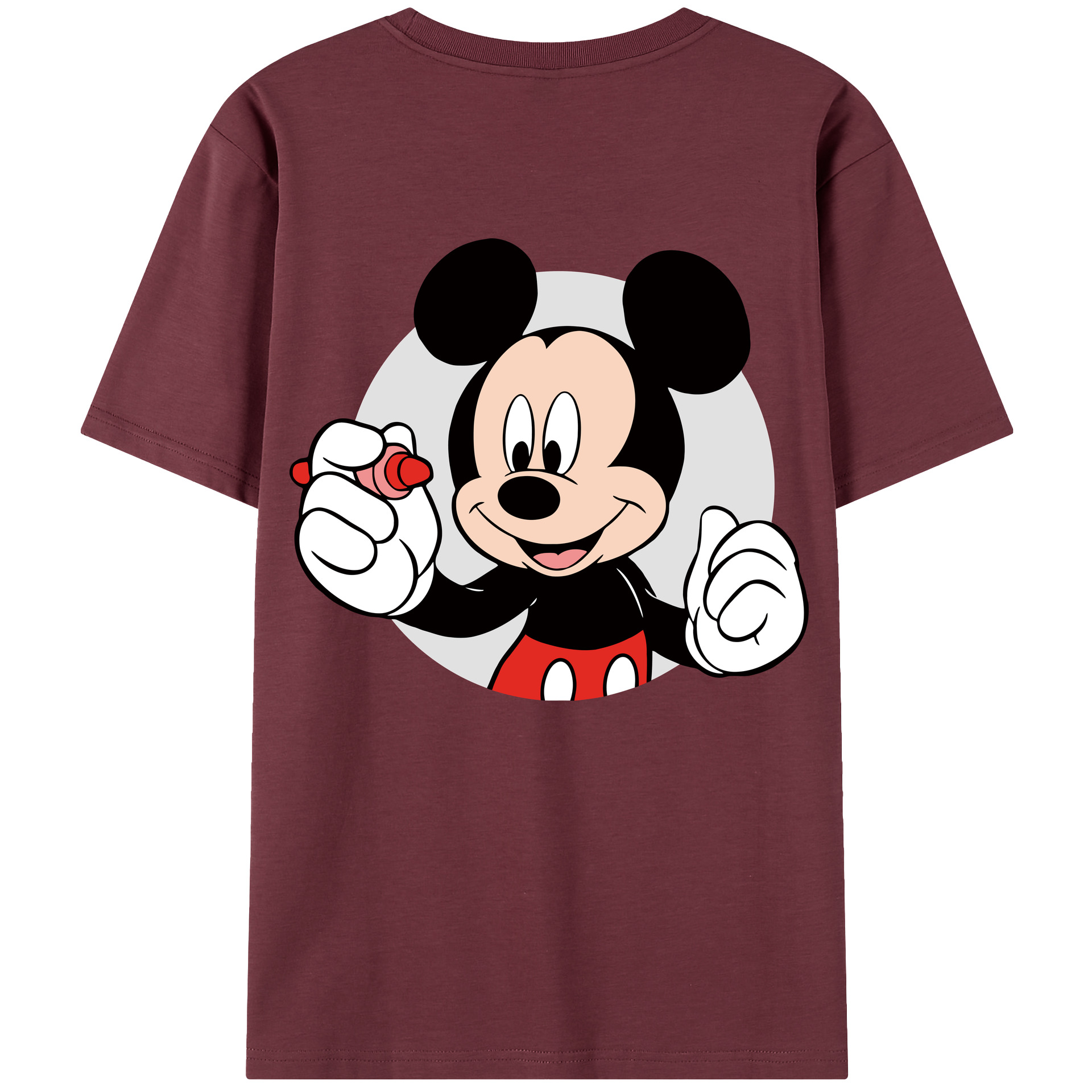 （画像用） ミッキーマウス Mickey Mouse 綿100％半袖Tシャツ（背面プリント）